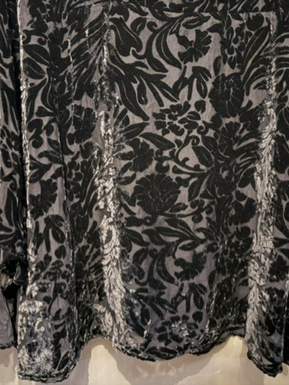 Free People black Velvet Burnout Cocktails & Couture Bell Sleeve Mini Dress - Picture 15 of 16